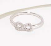 Diamonique Choice of Motif Open Work Ring, Sterling Silver Size 6